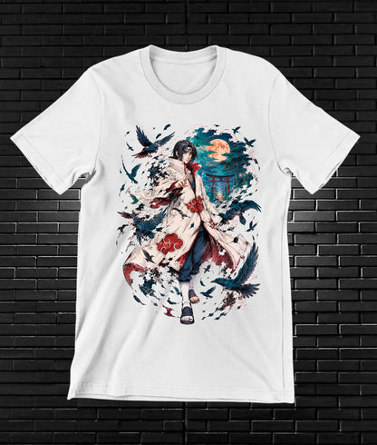 Camiseta Naruto Itachi 3 diseño NIVRA color blanco