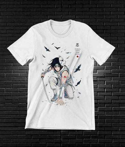 Camiseta Naruto Itachi diseño BANIX color blanco