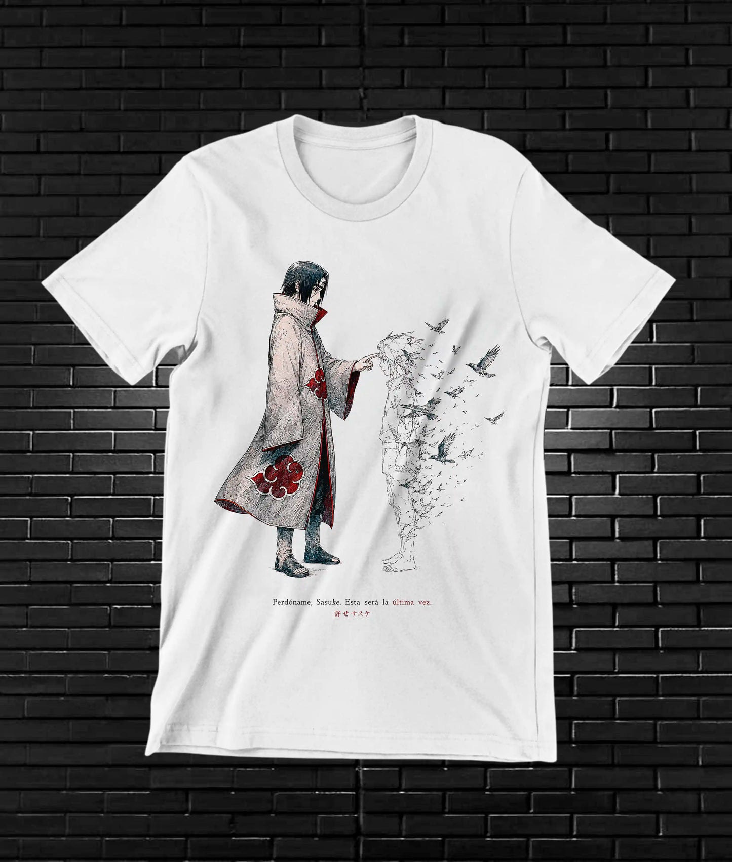 Camiseta Naruto Itachi diseño BAREN color blanco