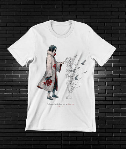 Camiseta Naruto Itachi diseño BAREN color blanco