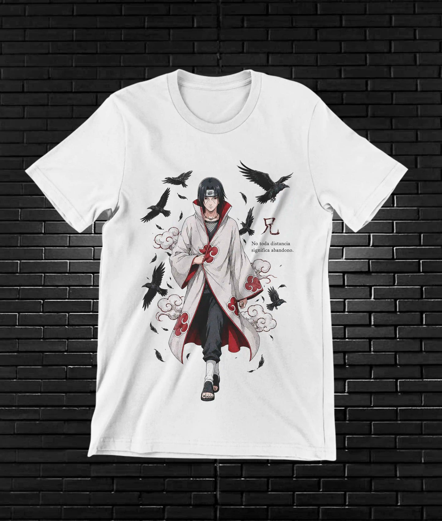 Camiseta Naruto Itachi diseño CAVOX color blanco