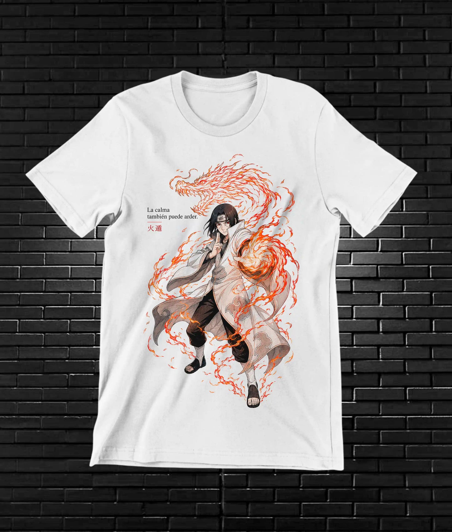 Camiseta Naruto Itachi diseño NIVRA color blanco