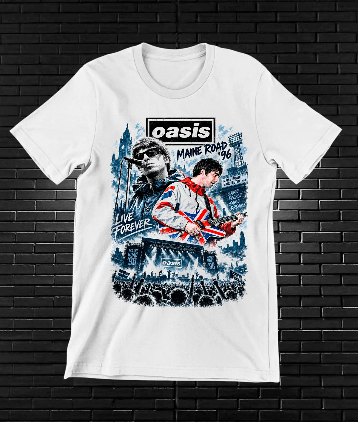 Camiseta Oasis, diseño BANIX, color blanco