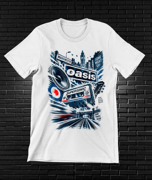 Camiseta Oasis, diseño BAREN, color blanco