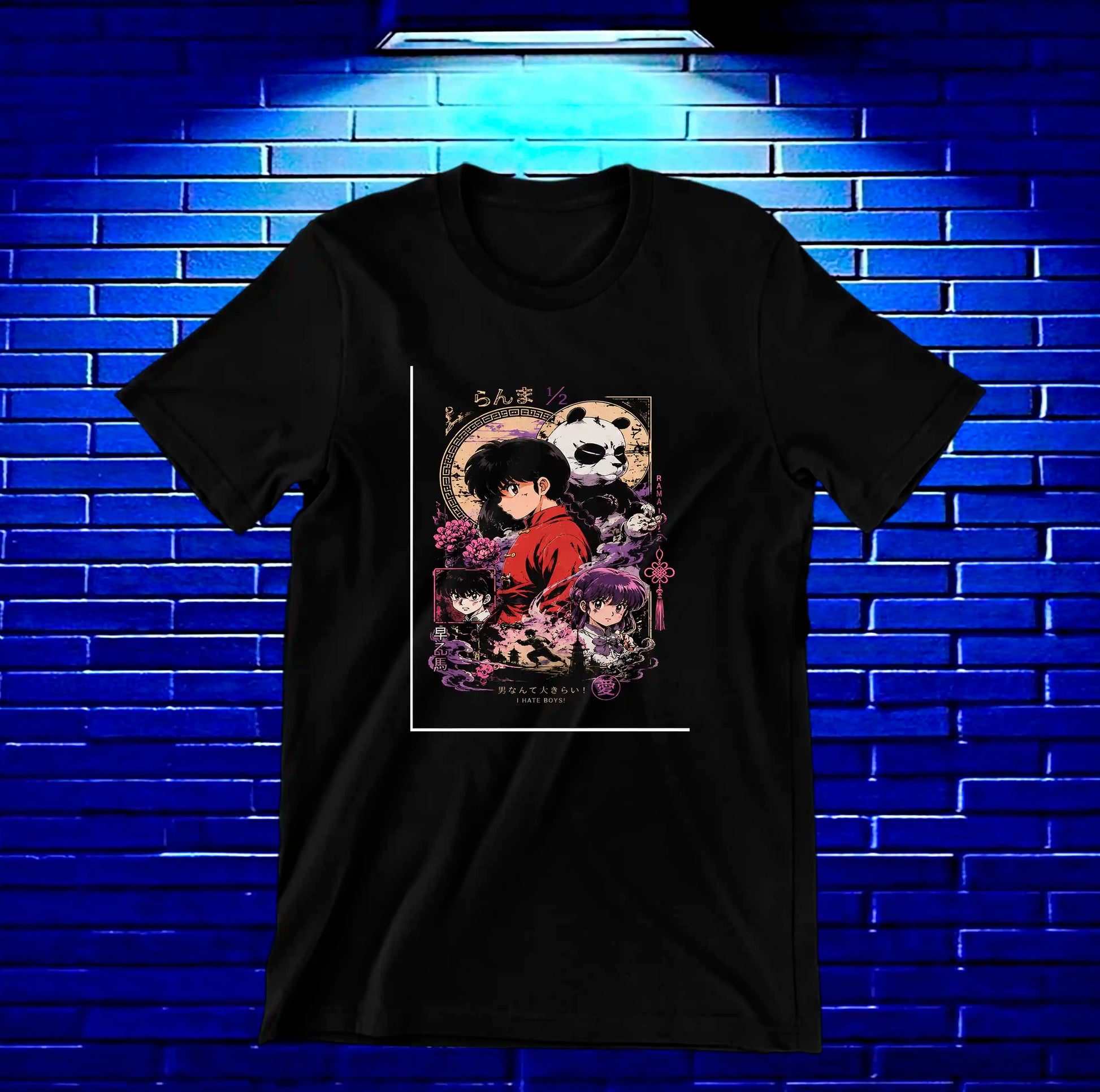 Camiseta Ranma 2 diseño BANIX color negro