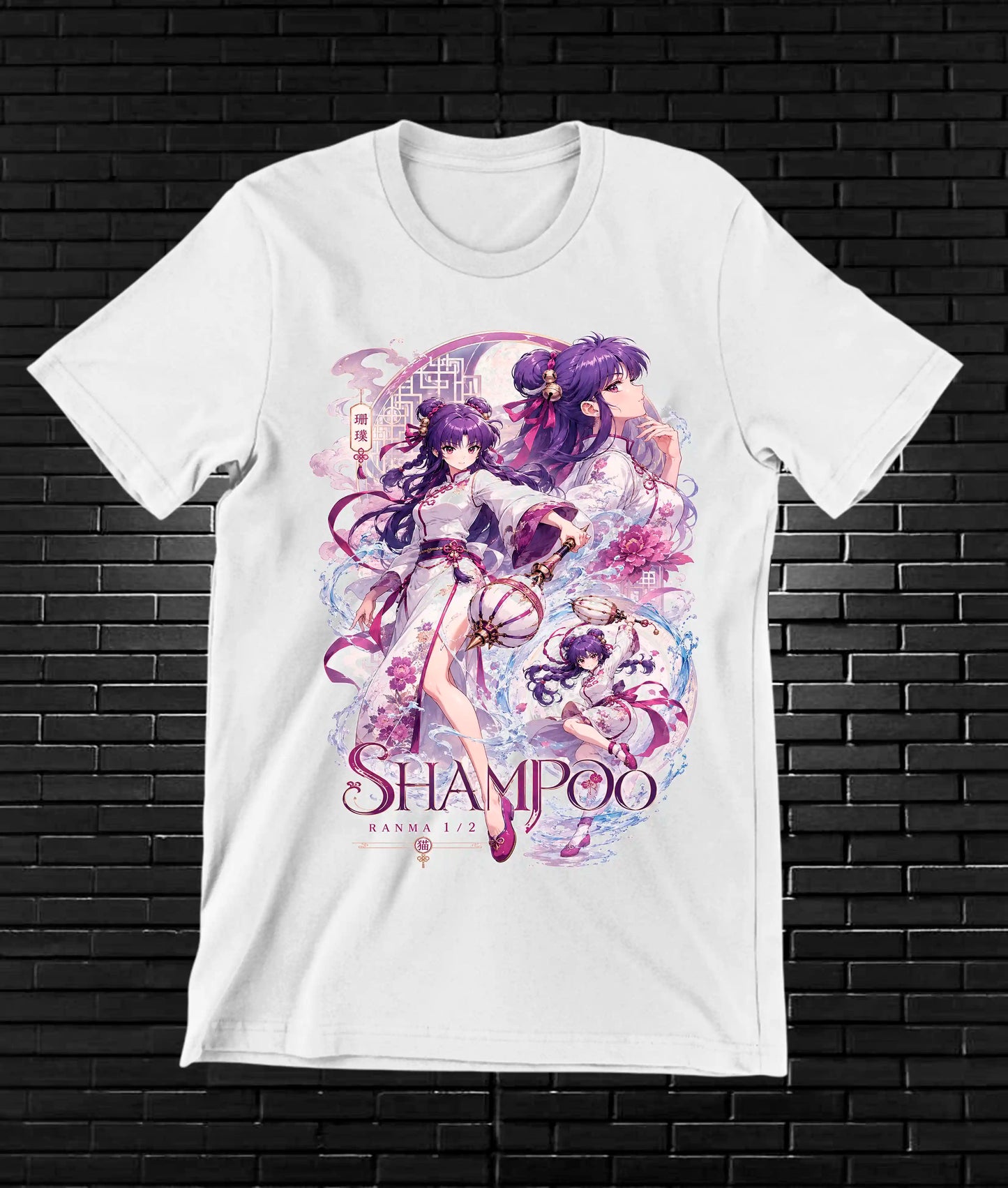 Camiseta Ranma 2 diseño BAREN color blanco