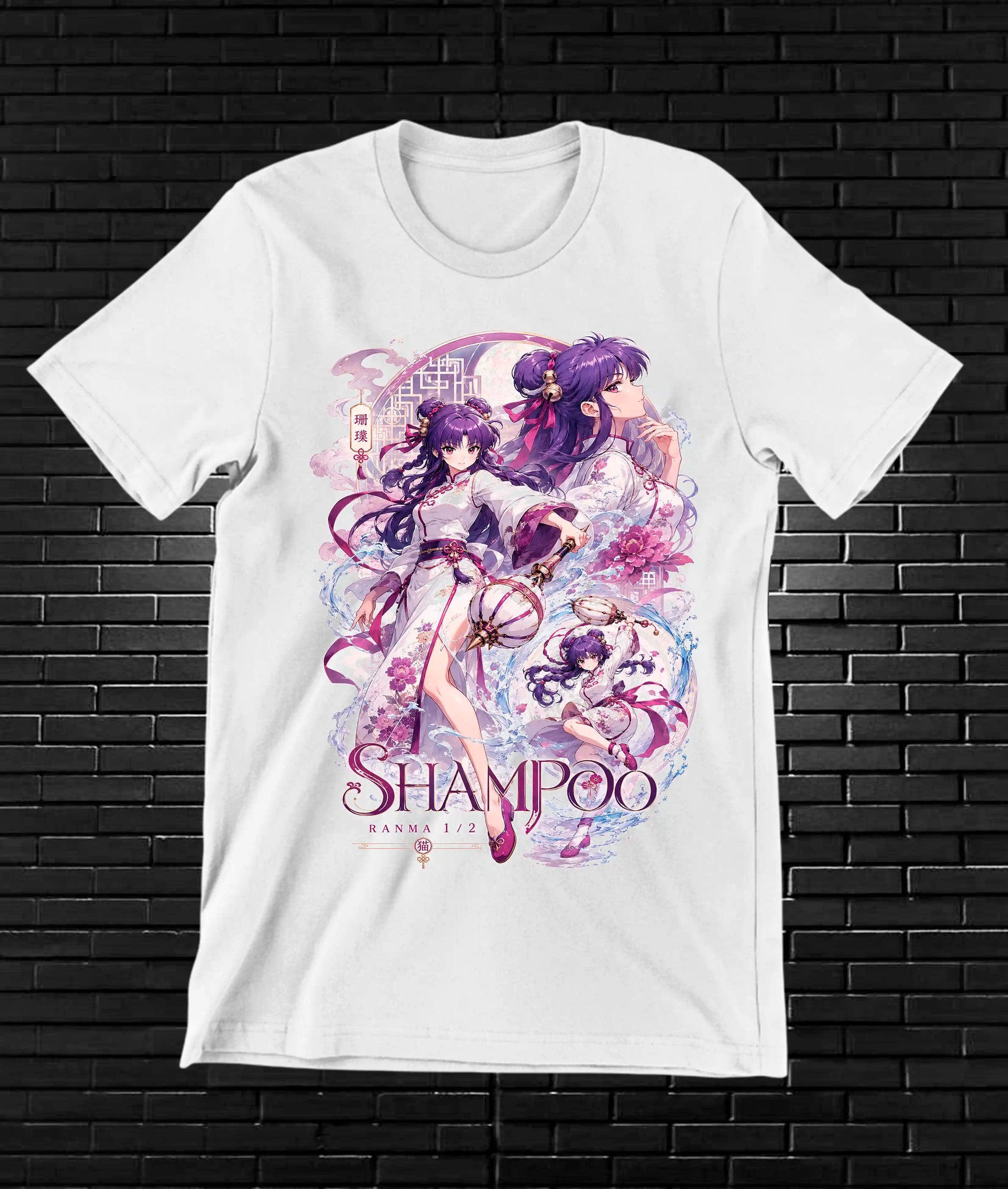 Camiseta Ranma 2 diseño BAREN color blanco