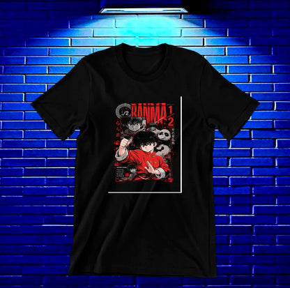 Camiseta Ranma 2 diseño BAREN color negro