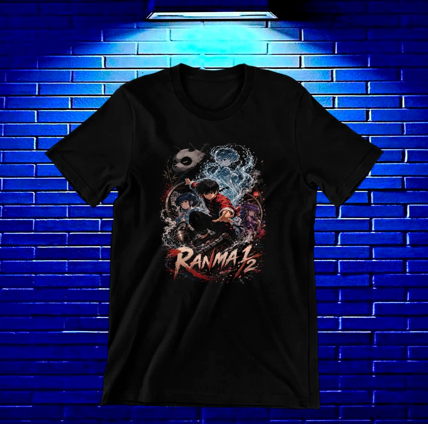 Camiseta Ranma 2 diseño MERON color negro