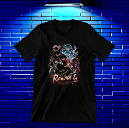 Camiseta Ranma 2 diseño MERON color negro