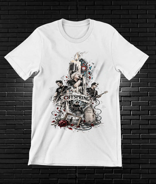 Camiseta The Offspring, diseño NIVRA, color blanco