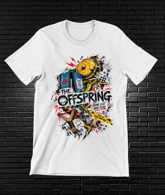 Camiseta The Offspring, diseño BANIX, color blanco