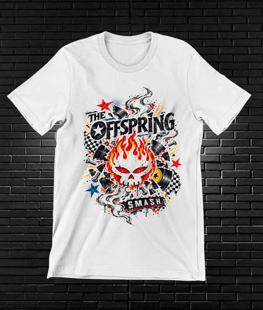 Camiseta The Offspring, diseño BAREN, color blanco