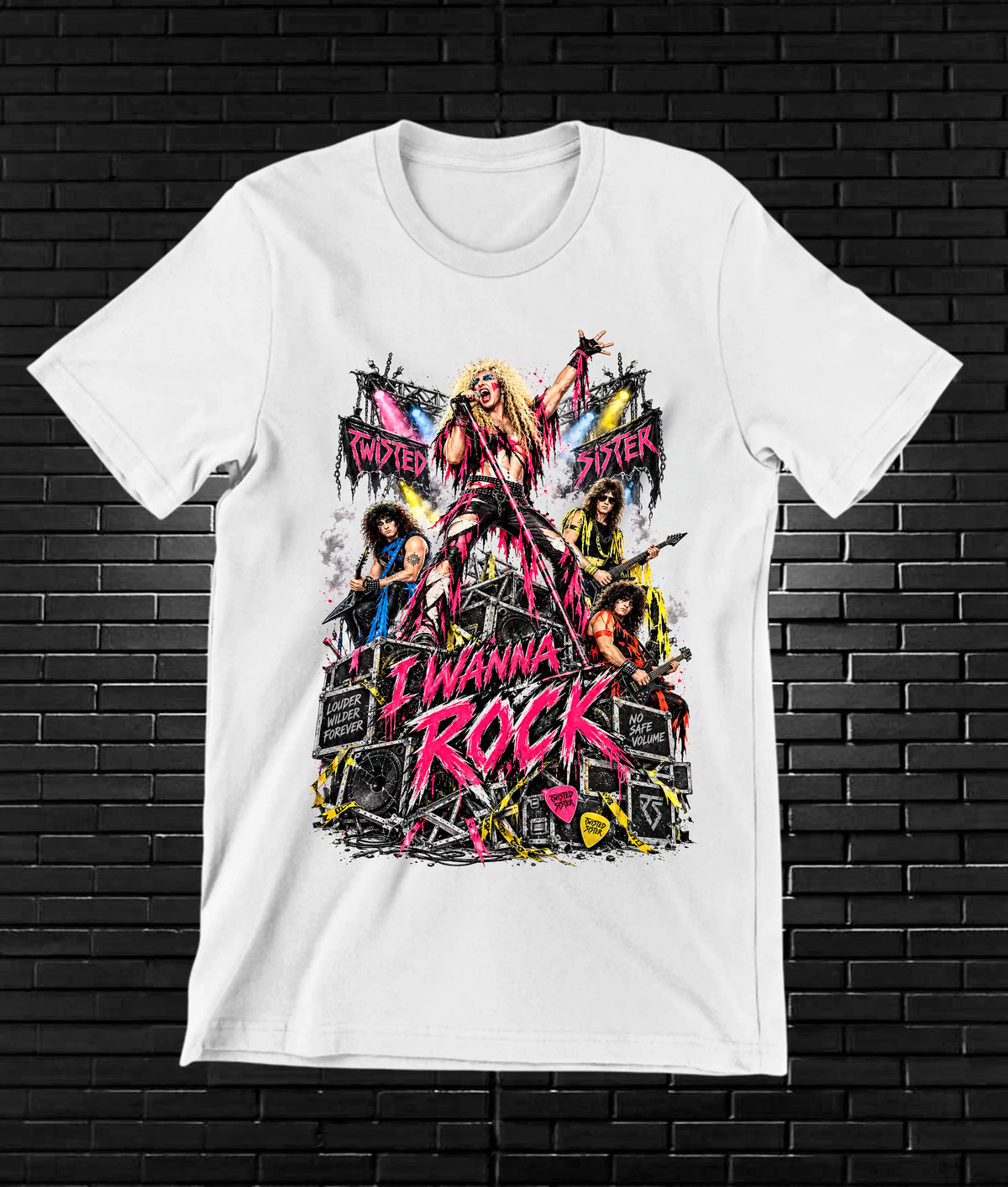 Camiseta Twisted Sister, familia BAMOR, diseño BANIX, color blanco