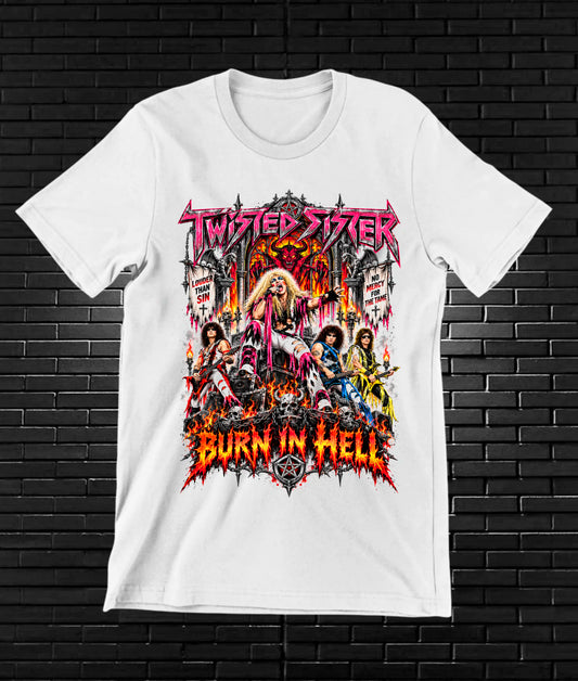 Camiseta Twisted Sister, familia BAMOR, diseño CAVOX, color blanco