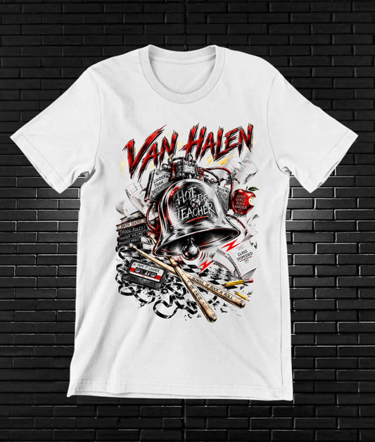 Camiseta Van Halen, diseño CAVOX, color blanco