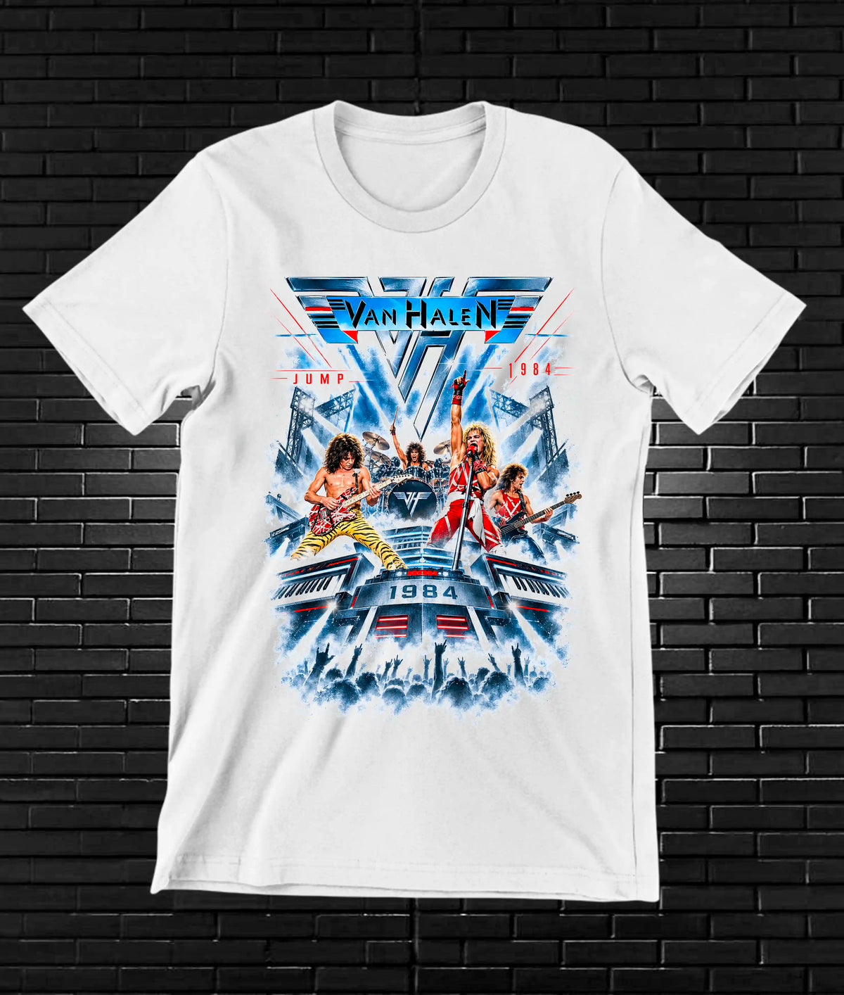 Camiseta Van Halen, diseño NIVRA, color blanco