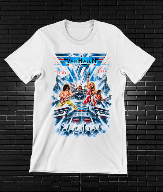 Camiseta Van Halen, diseño NIVRA, color blanco