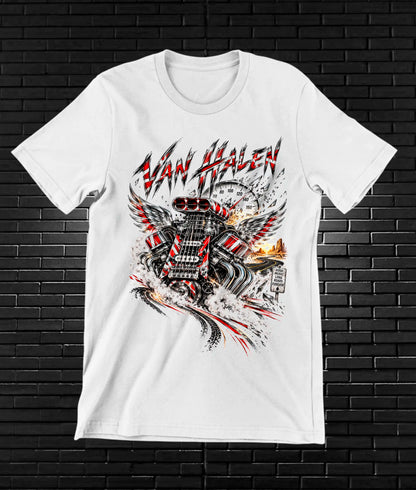 Camiseta Van Halen, diseño CAVOX, color blanco