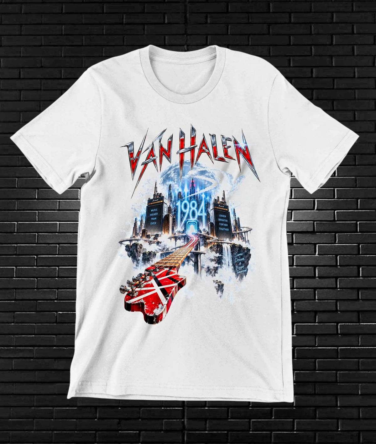 Camiseta Van Halen, diseño NIVRA, color blanco