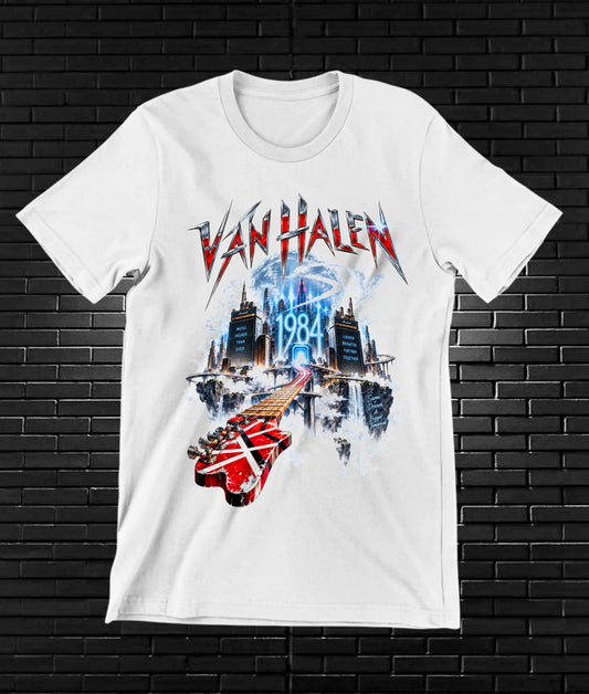 Camiseta Van Halen, diseño NIVRA, color blanco
