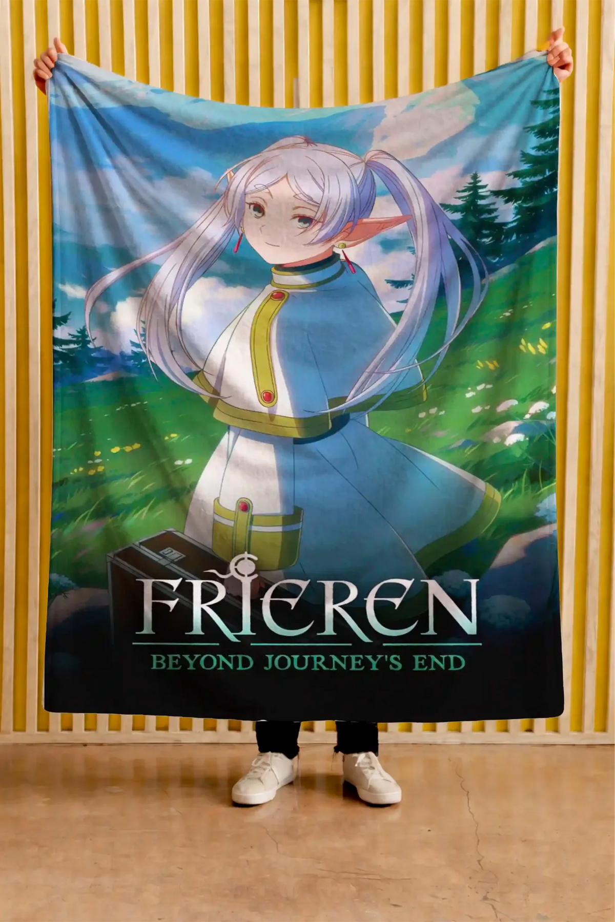 Cobija de Frieren: Beyond Journey’s End · paisaje verde.