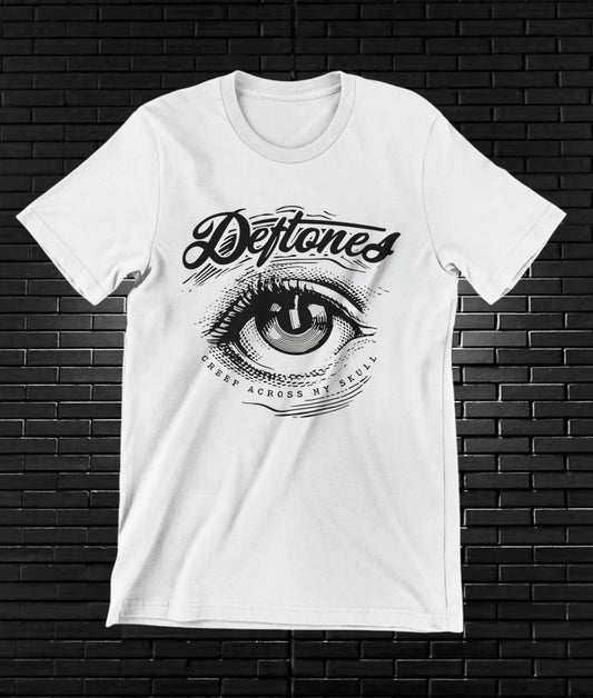 Camiseta Deftones – Ojo ilustrado · Blanca