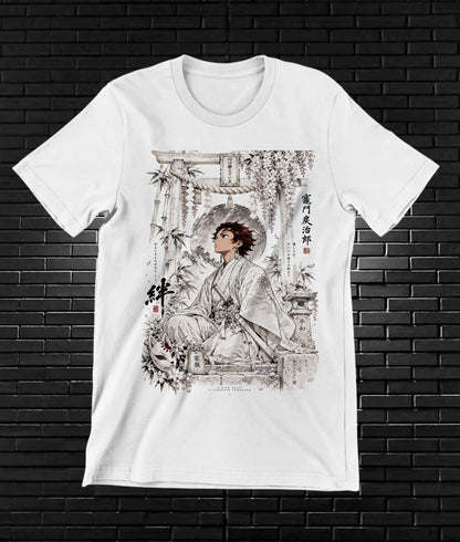 Camiseta Demon Slayer Tanjiro – BAMOR – Diseño BAREN – Blanco