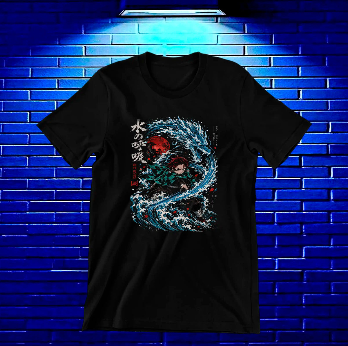 Camiseta Demon Slayer Tanjiro – BAMOR – Diseño CAVOX – Negro