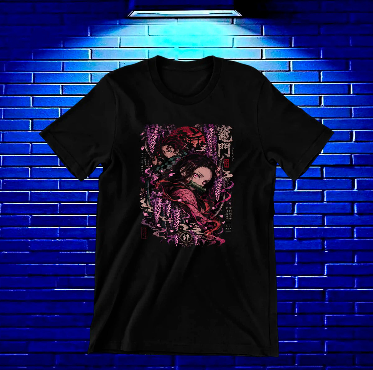 Camiseta Demon Slayer Tanjiro – BAMOR – Diseño MERON – Negro