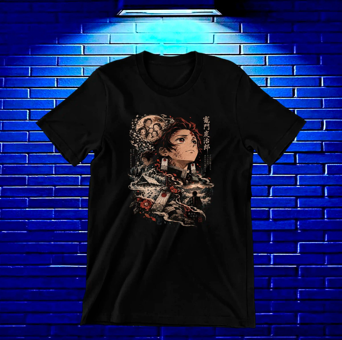 Camiseta Demon Slayer Tanjiro – BAMOR – Diseño NIVRA – Negro