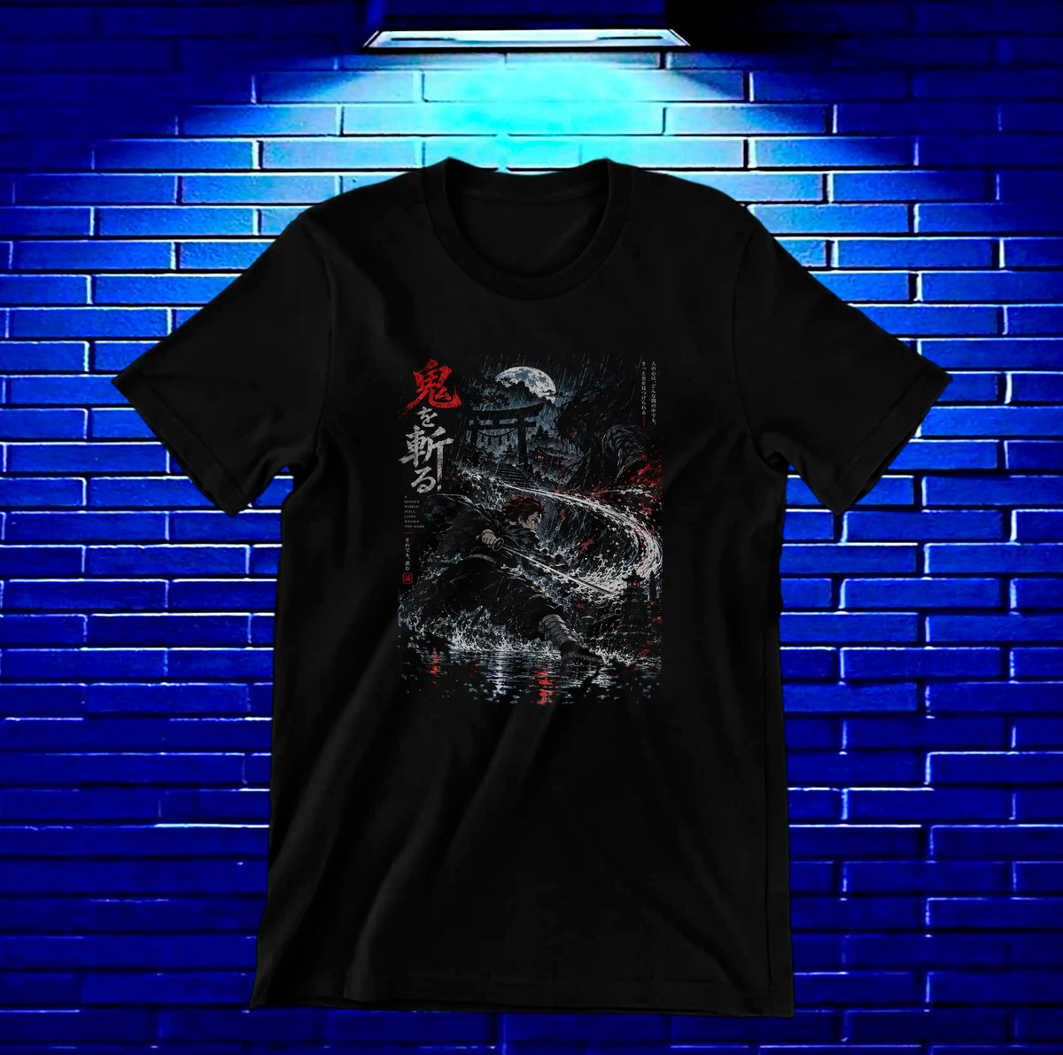Camiseta Demon Slayer Tanjiro – CAMINE – Diseño NIVRA – Negro