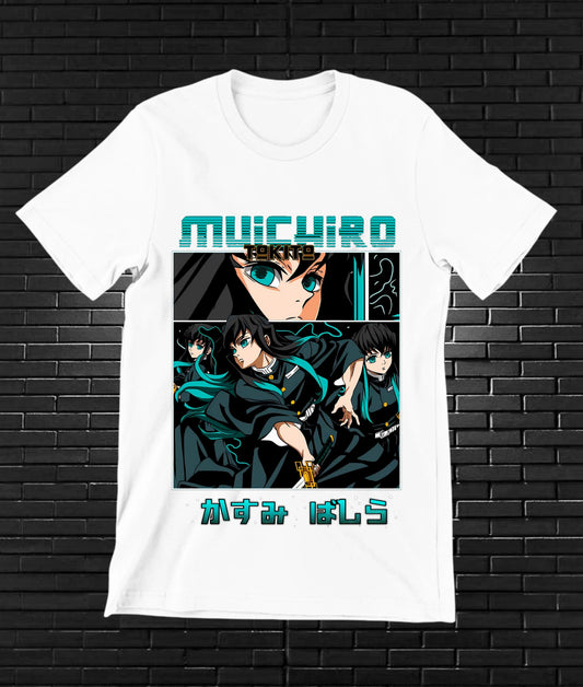 Camiseta Demon Slayer – Muichiro Tokito · collage · Blanca
