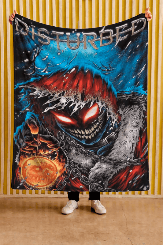 Cobija Disturbed – Rostro en marco azul
