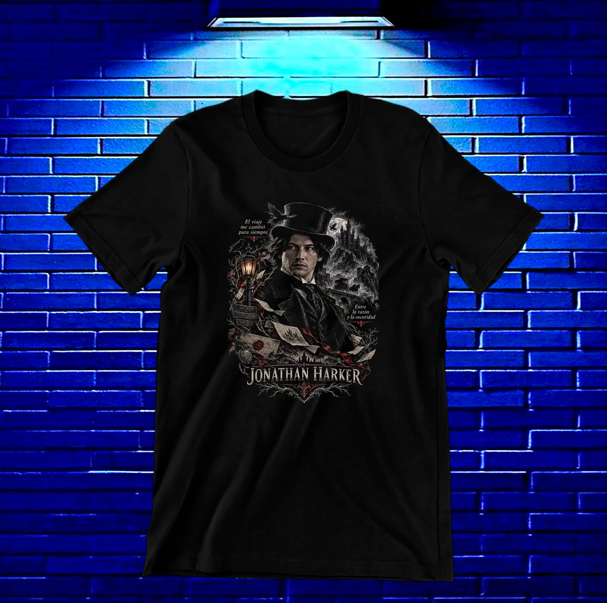 Camiseta Drácula de Bram Stoker – BAMOR – Diseño MERON – Negro