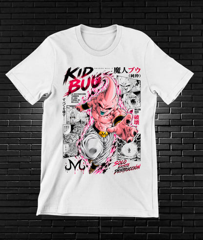 Camiseta Dragon Ball Majin Buu CAVEN - BANIX Blanco