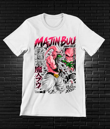Camiseta Dragon Ball Majin Buu CAVEN - BAREN Blanco