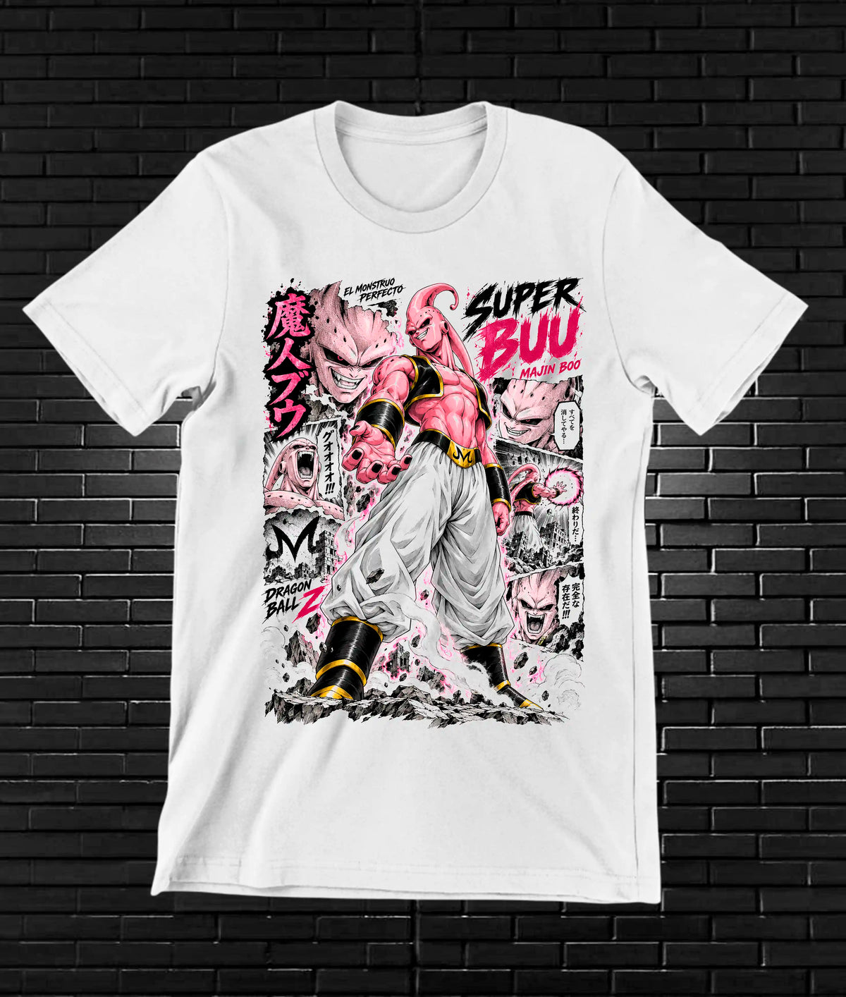 Camiseta Dragon Ball Majin Buu CAVEN - NIVRA Blanco