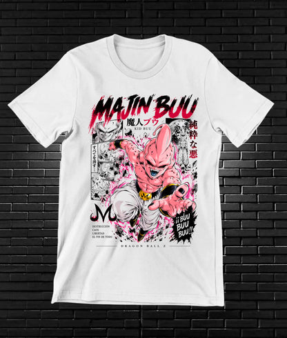Camiseta Dragon Ball Majin Buu MELAR - CAVOX Blanco