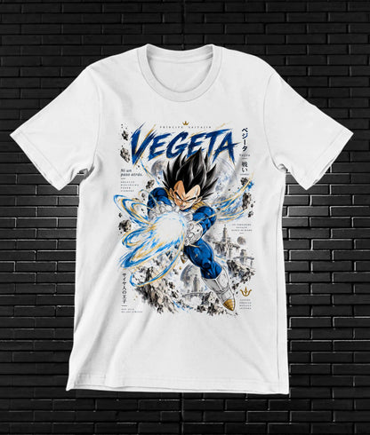 Camiseta Dragon Ball Vegeta – NIMOR – Diseño BANIX – Blanco