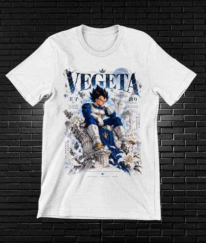 Camiseta Dragon Ball Vegeta – NIMOR – Diseño BAREN – Blanco