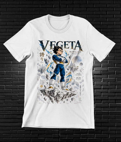 Camiseta Dragon Ball Vegeta – NIMOR – Diseño CAVOX – Blanco