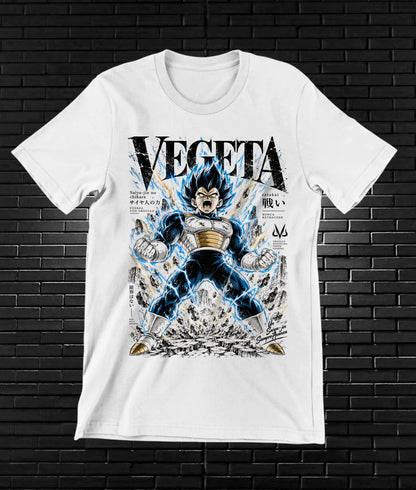 Camiseta Dragon Ball Vegeta – NIMOR – Diseño MERON – Blanco