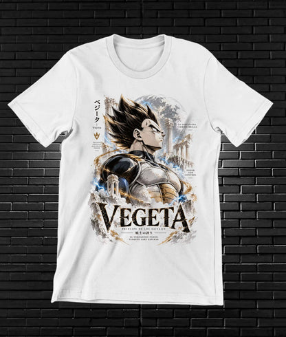Camiseta Dragon Ball Vegeta – NIMOR – Diseño NIVRA – Blanco