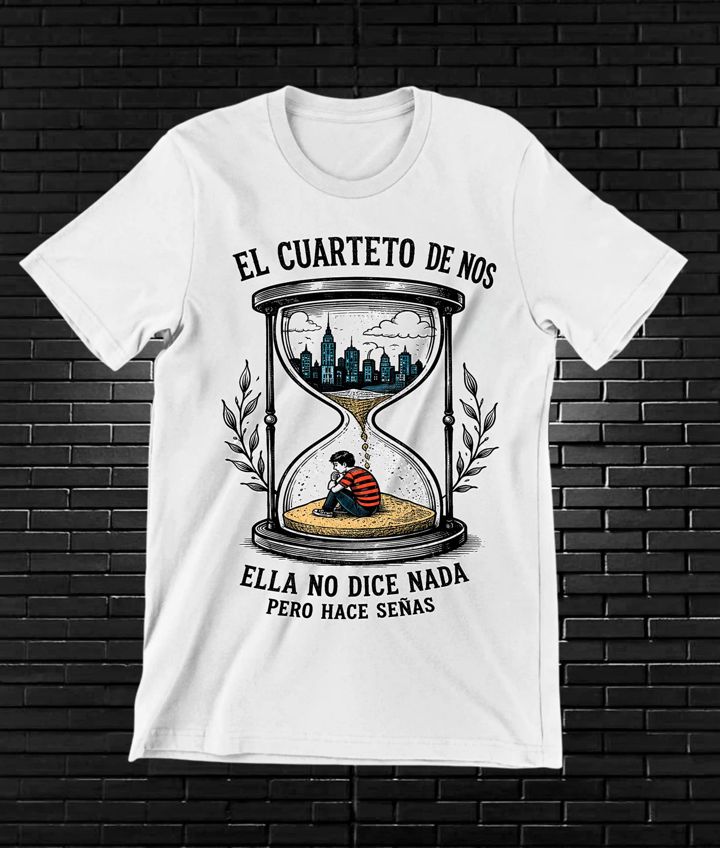 Camiseta El Cuarteto de Nos BAMOR diseño CAVOX color Blanco
