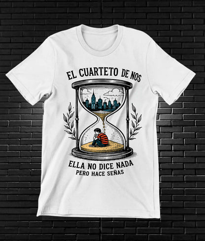 Camiseta El Cuarteto de Nos BAMOR diseño CAVOX color Blanco