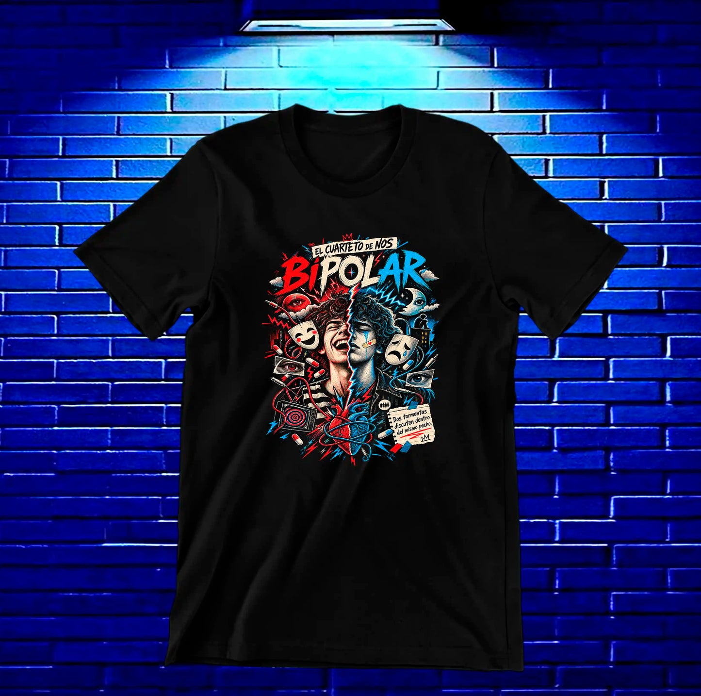 Camiseta El Cuarteto de Nos BAMOR diseño CAVOX color Negro