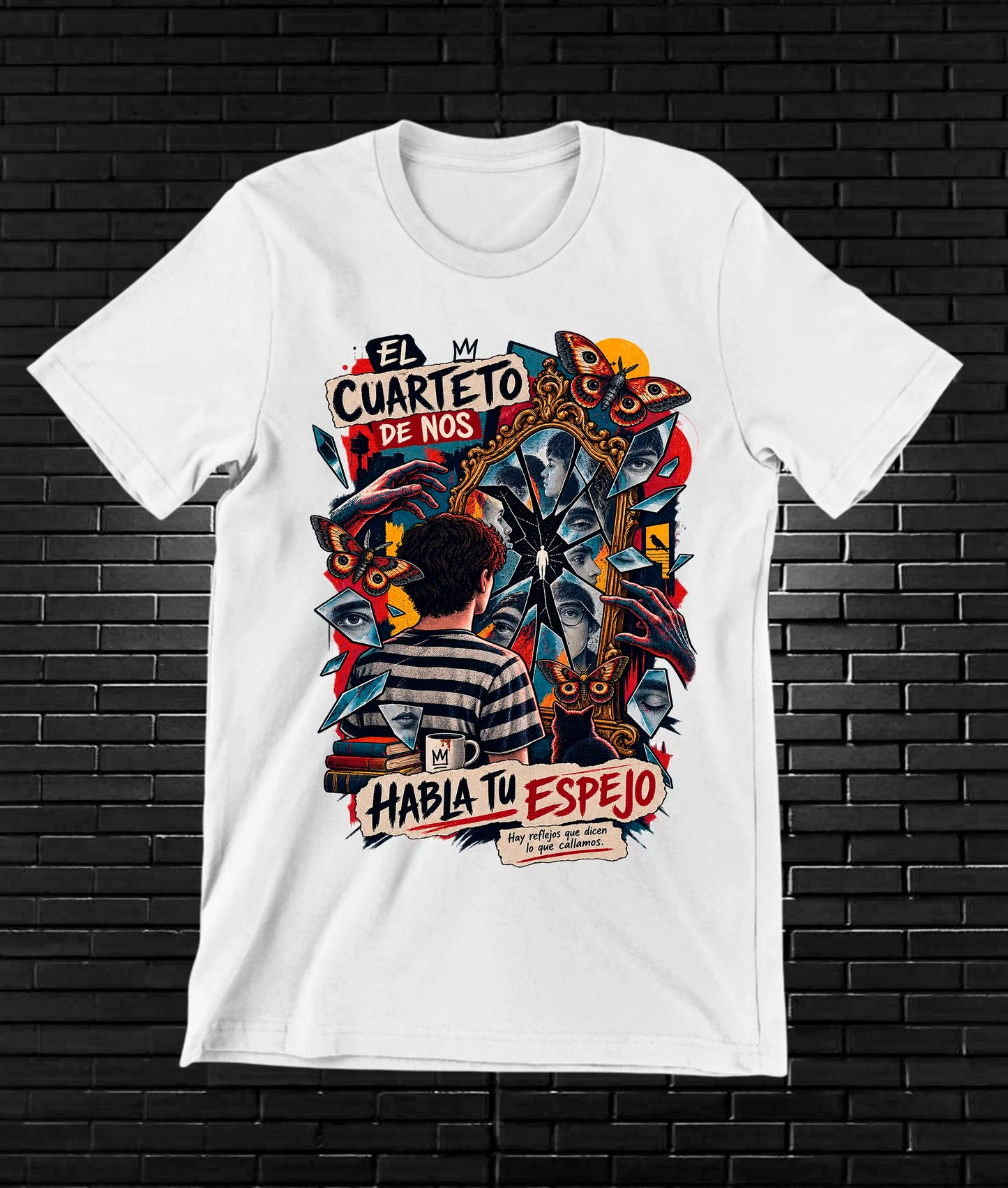 Camiseta El Cuarteto de Nos BAMOR diseño MERON color Blanco