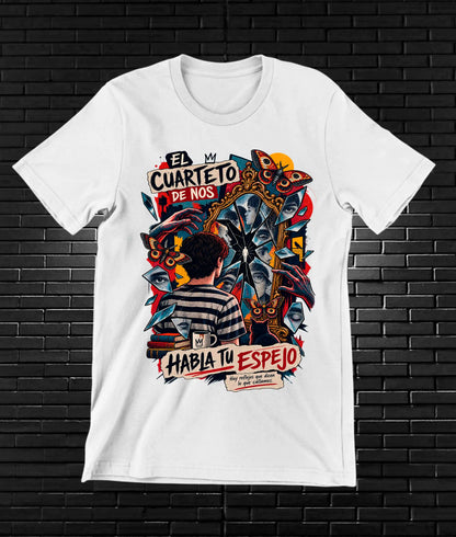 Camiseta El Cuarteto de Nos BAMOR diseño MERON color Blanco