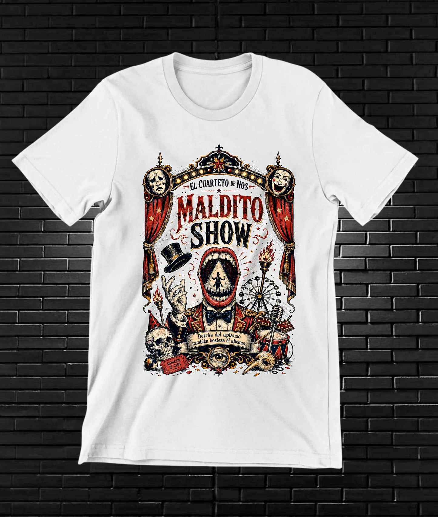 Camiseta El Cuarteto de Nos CAMINE diseño BAREN color Blanco